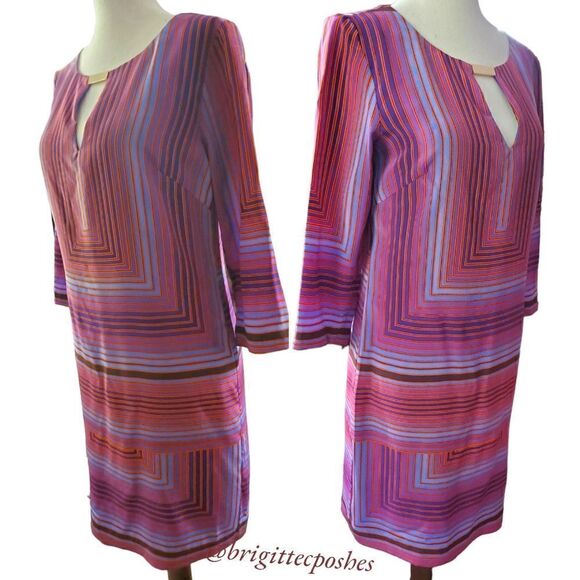 TRINA TURK 3/4 Sleeves Multi-colored Dress - Picture 2 of 9